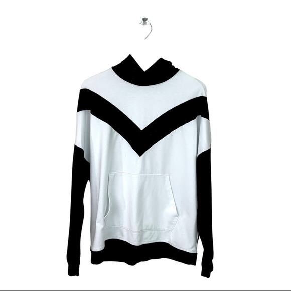 ID Ideology Men's Sweatshirt White Black Stripe Sweatshirt Hoodie Size Large - Picture 1 of 9